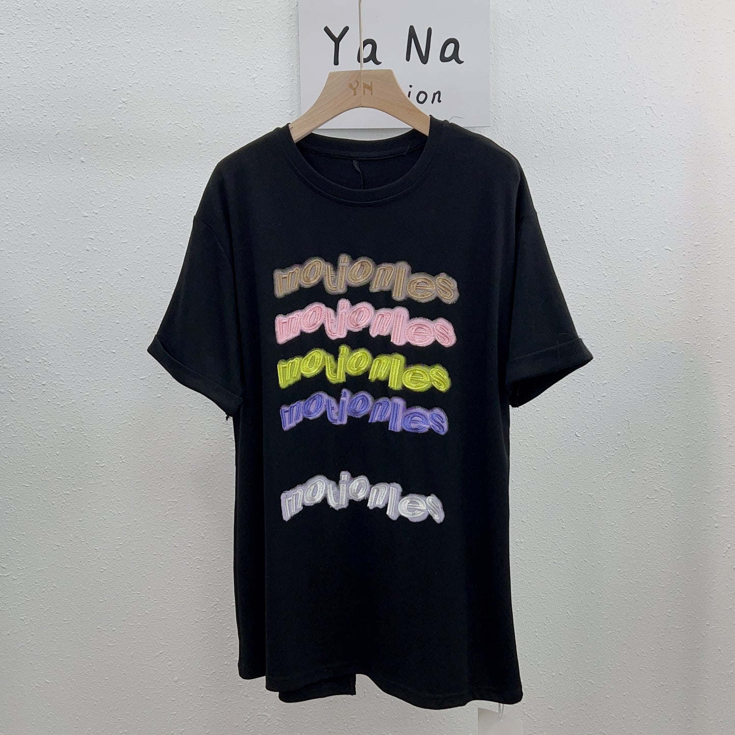 23227 ULOVED Spring/Summer Embroidered casual simple T-shirt