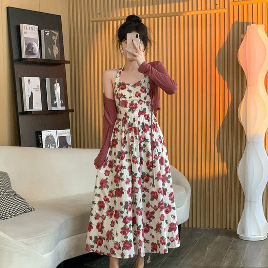 Wholesale of Skirts French Vintage One Piece Women's Early Autumn 2022 Temperament Strap Sunscreen Air Conditioning Shirt Two Piece Set