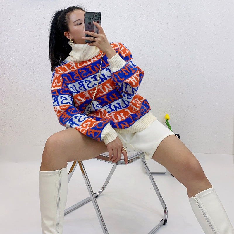 ULOVED New colorful jacquard pullover sweater for autumn and winter