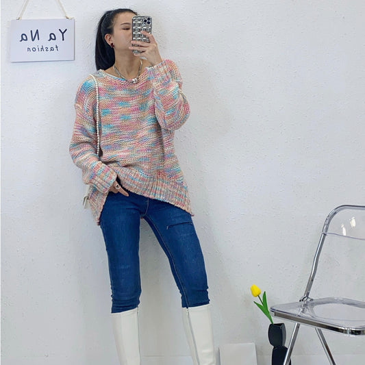 ULOVED Autumn and winter original features textured fabric irregular women's sweater pullover