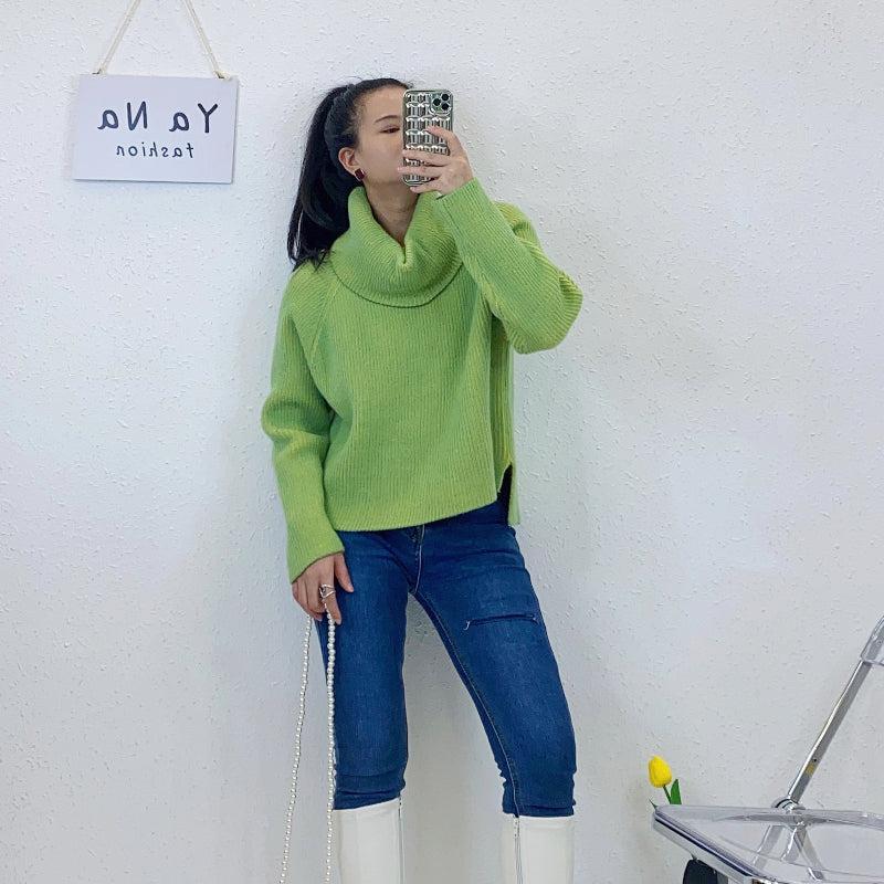 ULOVED Autumn and winter turtleneck women's thickened pullover loose fashion knitwear