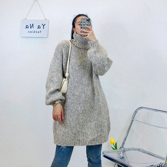 ULOVED Autumn and winter new high-neck pullover simple casual fashion knitted sweater women