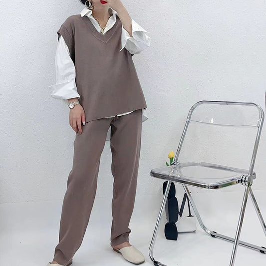 ULOVED Spring and summer new V-neck vest sleeveless casual knitted sweater women