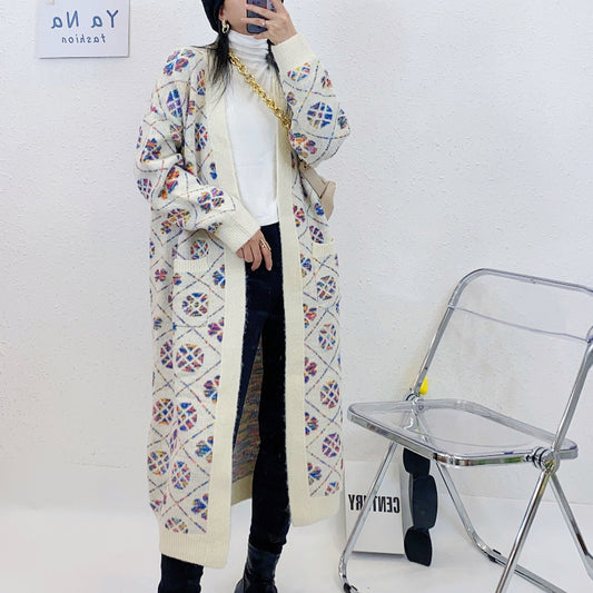 ULOVED Autumn and winter new women's cardigan flower sweater simple casual fashion