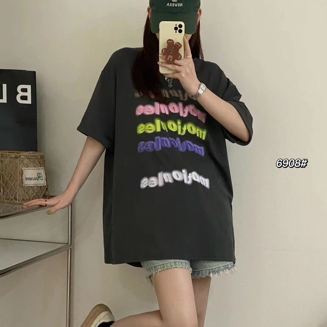 23227 ULOVED Spring/Summer Embroidered casual simple T-shirt