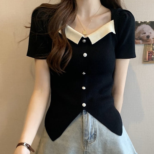 321 ULOVED Casual short sleeves with pearl button