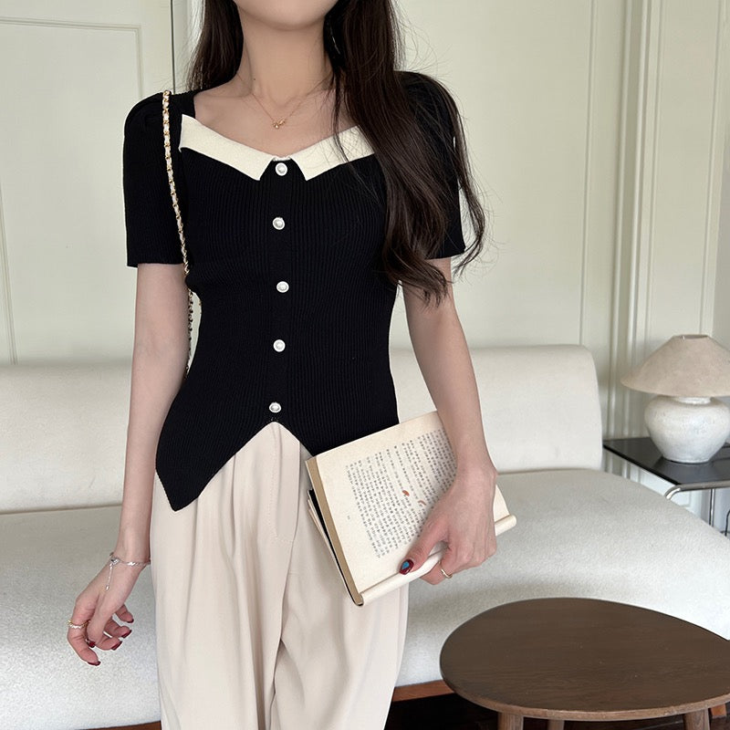 321 ULOVED Casual short sleeves with pearl button