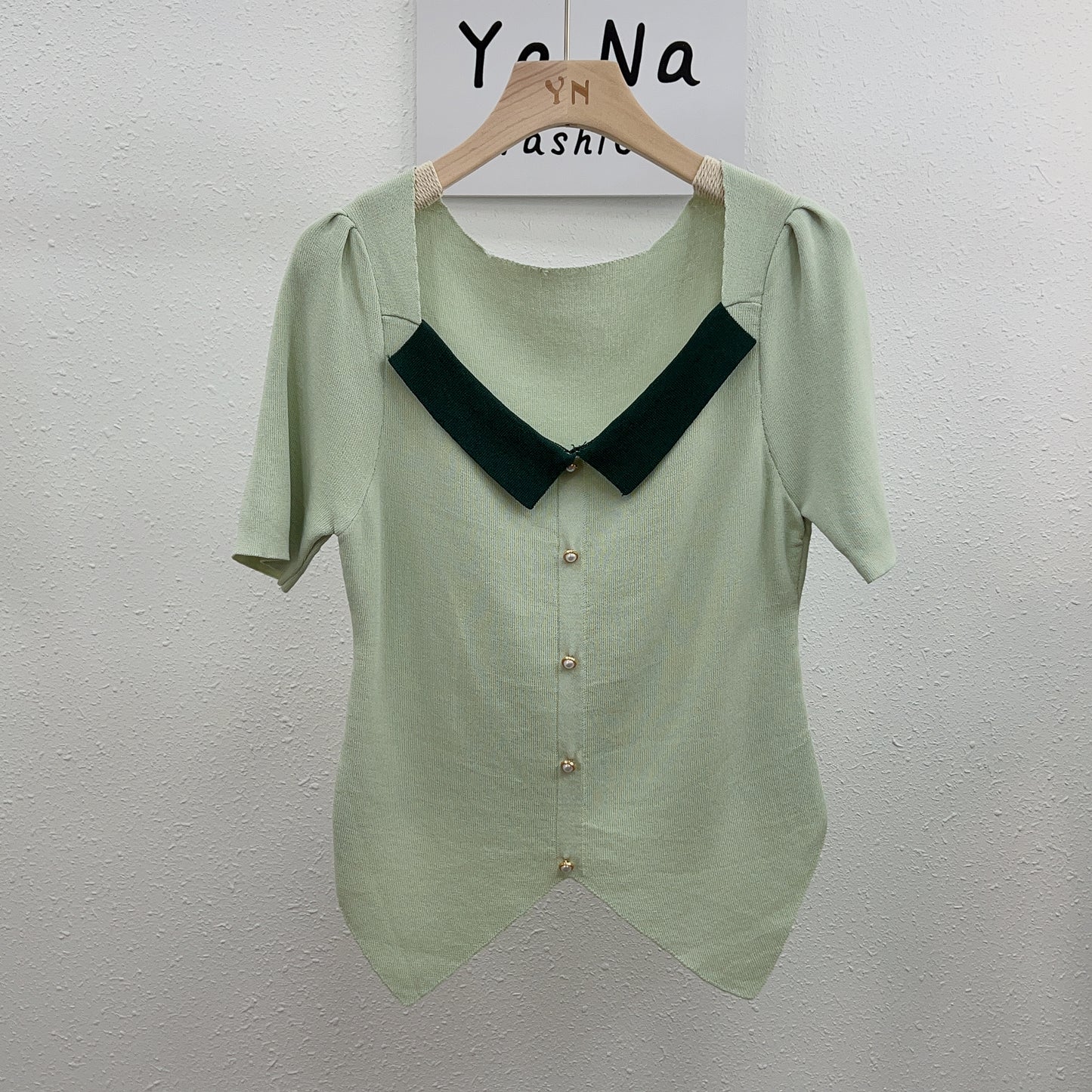 321 ULOVED Casual short sleeves with pearl button