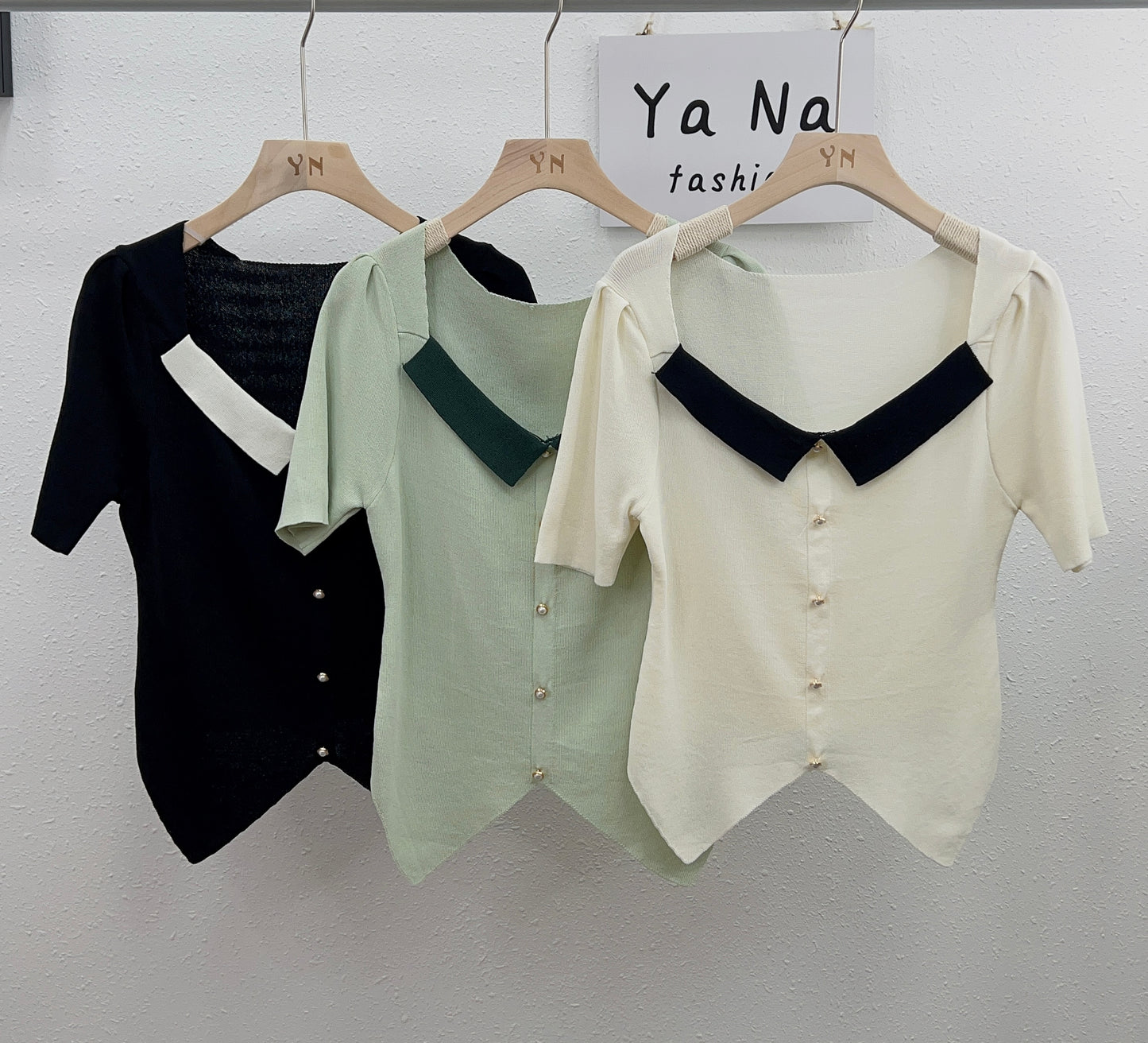 321 ULOVED Casual short sleeves with pearl button